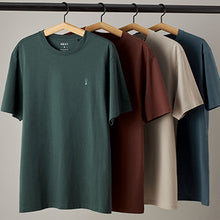 Load image into Gallery viewer, Blue/Light Grey/Brown/Green 100% Cotton T-Shirts 4 Pack