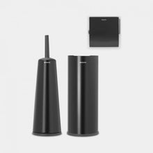 Load image into Gallery viewer, Brabantia ReNew Toilet Accessory Set of 3 Matt Black