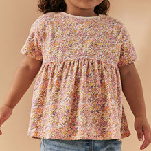 Load image into Gallery viewer, Pink Floral Ditsy Short Sleeve Empire T-Shirt (3mths-5-6yrs)