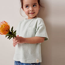 Load image into Gallery viewer, Blue Textured Pocket T-Shirt (3mths-5-6yrs)