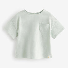 Load image into Gallery viewer, Blue Textured Pocket T-Shirt (3mths-5-6yrs)