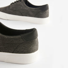 Load image into Gallery viewer, Black Washed Textile Trainers