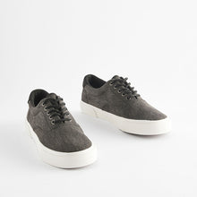 Load image into Gallery viewer, Black Washed Textile Trainers