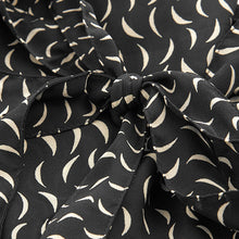 Load image into Gallery viewer, Black Moon Print Mini Tie Belt Shirt Dress