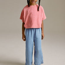 Load image into Gallery viewer, Light Blue Denim Wide Leg Trousers