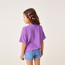 Load image into Gallery viewer, Purple Heart Short Sleeve Sequin T-Shirt (3-12yrs)