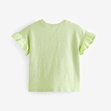 Load image into Gallery viewer, Pale Green Crochet Butterfly 100% Cotton T-Shirt
