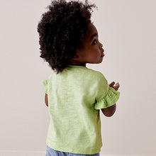 Load image into Gallery viewer, Pale Green Crochet Butterfly 100% Cotton T-Shirt