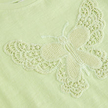 Load image into Gallery viewer, Pale Green Crochet Butterfly 100% Cotton T-Shirt