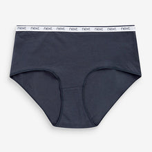Load image into Gallery viewer, Pink/Blue Stripe Midi Cotton Rich Logo Knickers 4 Pack