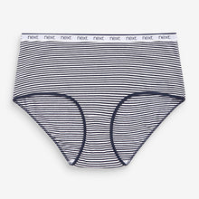 Load image into Gallery viewer, Pink/Blue Stripe Midi Cotton Rich Logo Knickers 4 Pack