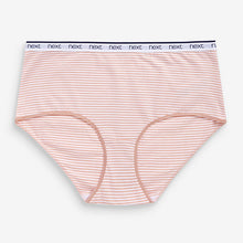 Load image into Gallery viewer, Pink/Blue Stripe Midi Cotton Rich Logo Knickers 4 Pack