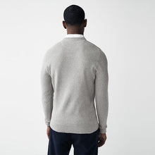Load image into Gallery viewer, Grey Oxford Crew Neck Regular Mock Shirt Jumper