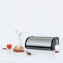 Load image into Gallery viewer, Brabantia Roll Top Bread Bin Matt Steel Fingerprint Proof