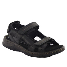 Load image into Gallery viewer, Men's Comfort Sandals Ortholite Black and Brown Leather