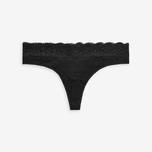 Load image into Gallery viewer, Monochrome Lace Trim Cotton Blend Knickers 4 Pack