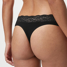 Load image into Gallery viewer, Monochrome Lace Trim Cotton Blend Knickers 4 Pack