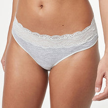Load image into Gallery viewer, Monochrome Lace Trim Cotton Blend Knickers 4 Pack