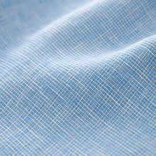 Load image into Gallery viewer, Blue Standard Collar Linen Blend Short Sleeve 100% Cotton Shirt