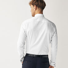 Load image into Gallery viewer, White/Blue Polka Dot Regular Fit Occasion Shirts And Ties Pack