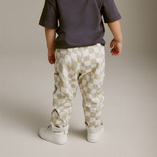 Load image into Gallery viewer, Neutral Checkerboard 100% Cotton Side Pocket Pull-On Trousers