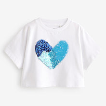 Load image into Gallery viewer, Blue Heart Sequin T-Shirt