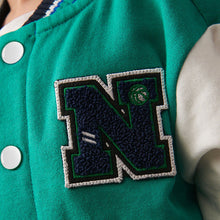 Load image into Gallery viewer, Green Letterman Jacket (3mths-5-6yrs)