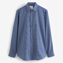 Load image into Gallery viewer, Blue/Grey Textured Regular Fit Easy Care Single Cuff Shirts 3 Pack