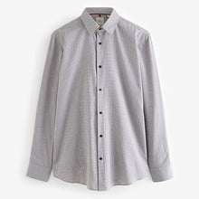 Load image into Gallery viewer, Blue/Grey Textured Regular Fit Easy Care Single Cuff Shirts 3 Pack