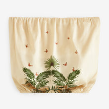 Load image into Gallery viewer, Beige Satin Bandeau Muted Tropical Print Top