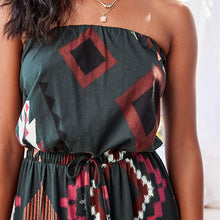 Load image into Gallery viewer, Navy Geo Bandeau Midi Dress