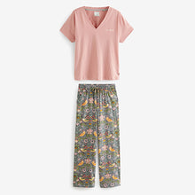Load image into Gallery viewer, Green/Pink Floral Morris & Co. 100% Cotton Pyjamas