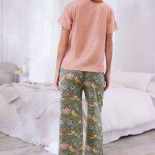Load image into Gallery viewer, Green/Pink Floral Morris & Co. 100% Cotton Pyjamas