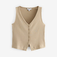 Load image into Gallery viewer, Neutral Ribbed Waistcoat