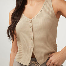 Load image into Gallery viewer, Neutral Ribbed Waistcoat