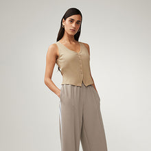 Load image into Gallery viewer, Neutral Ribbed Waistcoat