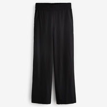 Load image into Gallery viewer, Black Wide Leg Trousers With Linen
