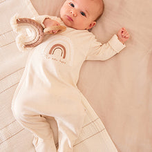 Load image into Gallery viewer, Neutral I'm New Here Single 100% Cotton Sleepsuit (0-9mths)