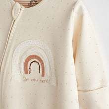 Load image into Gallery viewer, Neutral I'm New Here Single 100% Cotton Sleepsuit (0-9mths)