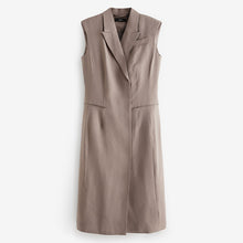 Load image into Gallery viewer, Mink Brown Mini Sleeveless Blazer Dress