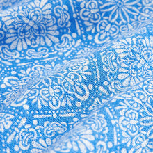 Load image into Gallery viewer, Blue Linen Blend Ruffle Sleeve Top