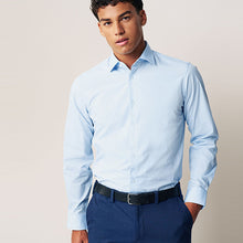 Load image into Gallery viewer, White/Blue Regular Fit Single Cuff Easy Care Shirts 2 Pack