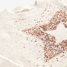 Load image into Gallery viewer, Cream Sequin Jumper Dress (3-12yrs)
