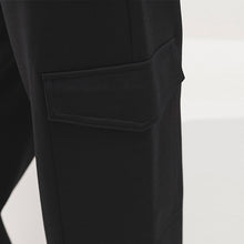 Load image into Gallery viewer, Black Ponte Utility Cargo Trousers
