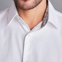 Load image into Gallery viewer, White Slim Fit Slim Fit Signature Trimmed 100% Cotton Double Cuff Shirt And Cufflinks
