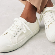 Load image into Gallery viewer, White Forever Comfort® Canvas Baseball Trainers