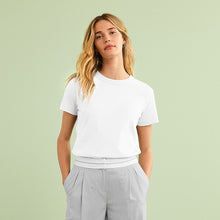 Load image into Gallery viewer, White Essential Pure Cotton Short Sleeve Crew Neck T-Shirt