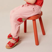 Load image into Gallery viewer, Pink 100% Cotton Crochet Pocket Trousers
