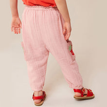 Load image into Gallery viewer, Pink 100% Cotton Crochet Pocket Trousers