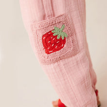 Load image into Gallery viewer, Pink 100% Cotton Crochet Pocket Trousers